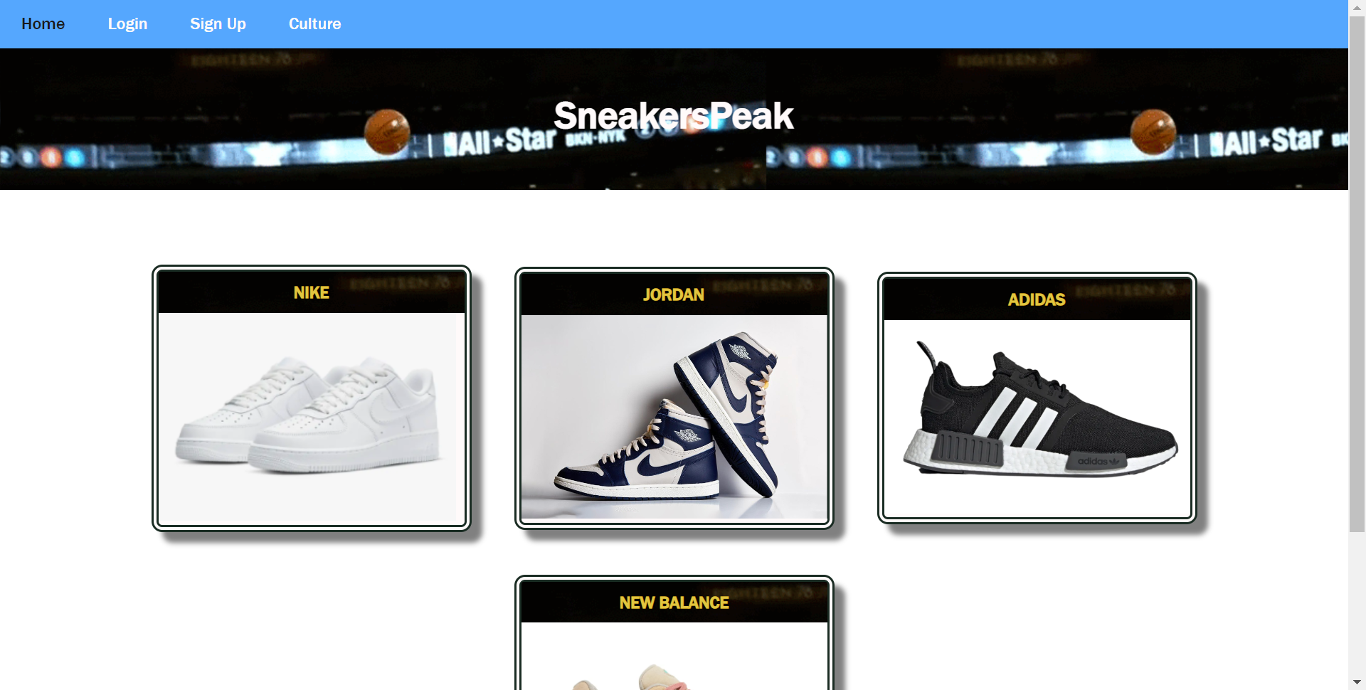 home page of SneakersPeak